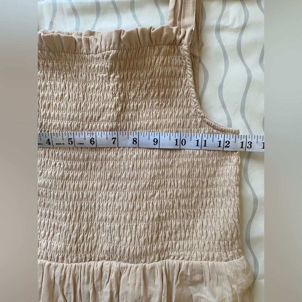 Wild Fable Tan Smocked Ruffled Sundress - Picture 8 of 9